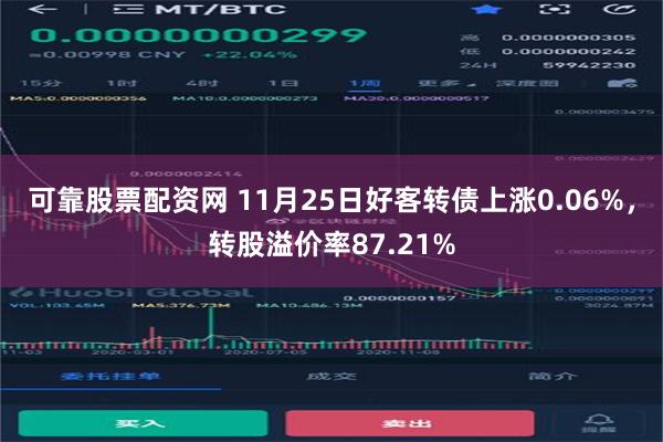 可靠股票配资网 11月25日好客转债上涨0.06%，转股溢价率87.21%