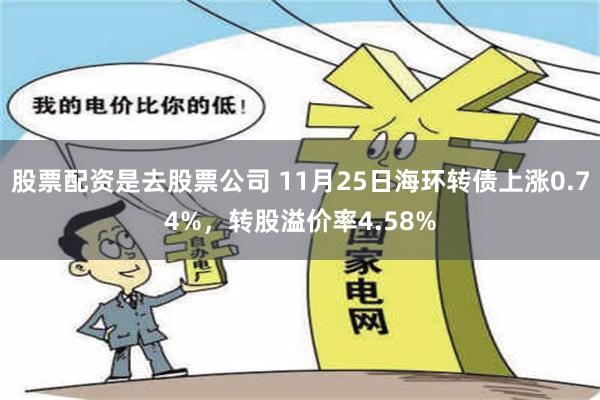 股票配资是去股票公司 11月25日海环转债上涨0.74%，转股溢价率4.58%